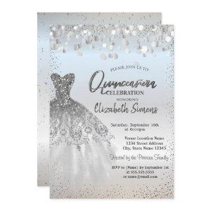 Silver Confetti Dots,Chic Dress Quinceañera