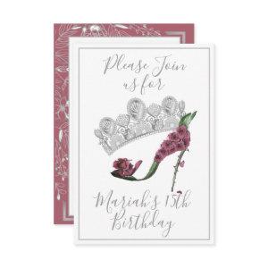 Silver Crown, Floral Fairy High Heel Shoe