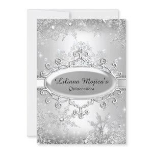 Silver Crystal Snowflake Princess Quinceanera
