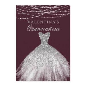 Silver Diamond Sparkle Dress Quinceanera