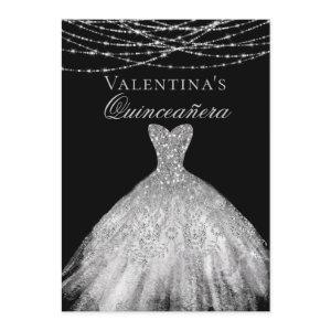 Silver Diamond Sparkle Dress Quinceanera