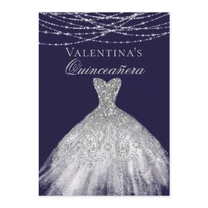 Silver Diamond Sparkle Dress Quinceanera