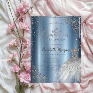 Silver Diamonds Frame Dress Quinceañera