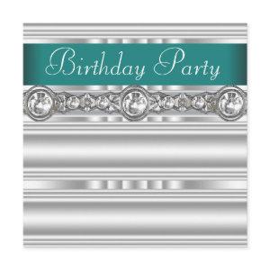 Silver Diamonds Jade Green Womans Birthday Party