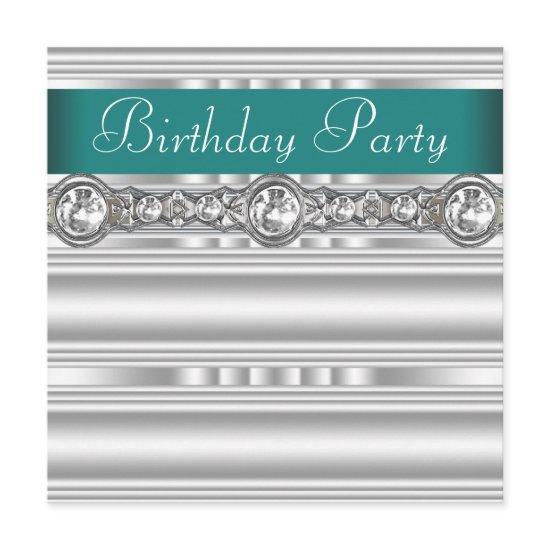 Silver Diamonds Jade Green Womans Birthday Party