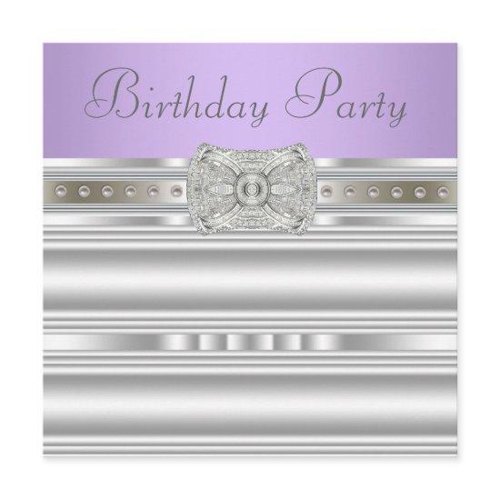 Silver Diamonds Lavender Purple Birthday Party