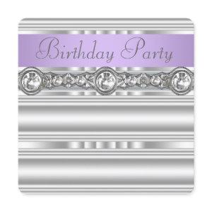 Silver Diamonds Lavender Purple Birthday Party
