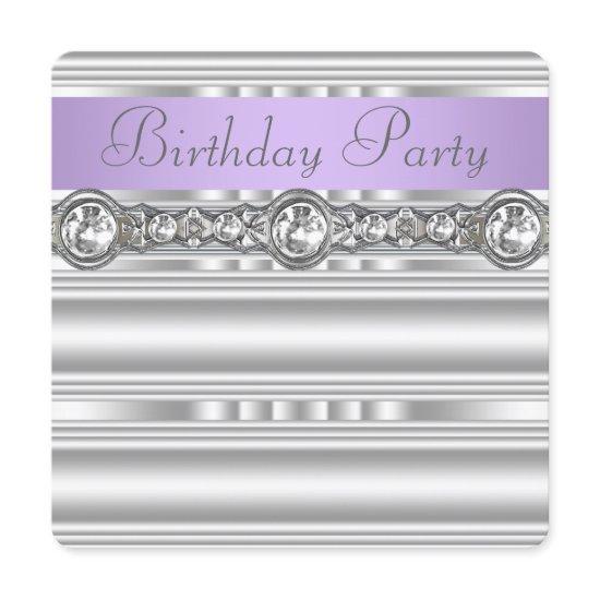 Silver Diamonds Lavender Purple Birthday Party