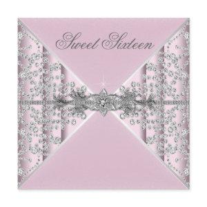 Silver Diamonds Pink Sweet 16 Birthday Party