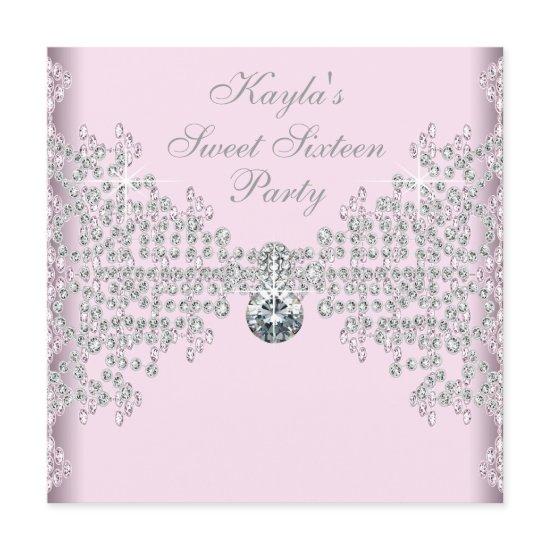 Silver Diamonds Pink Sweet 16 Birthday Party