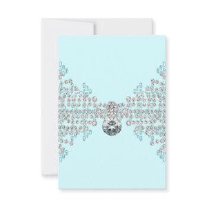 Silver Diamonds Teal Blue RSVP