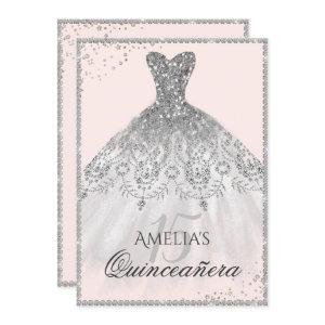 Silver Dress Sparkle 15th Quinceanera