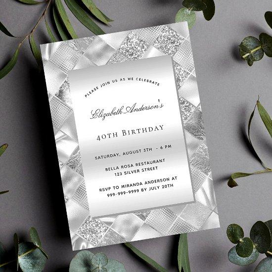 Silver elegant modern birthday