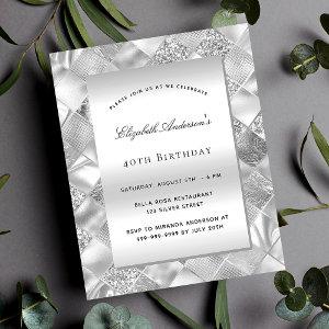 Silver elegant modern budget birthday