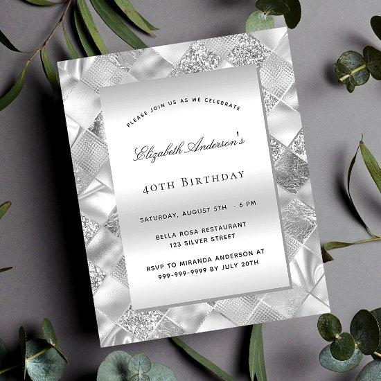 Silver elegant modern budget birthday