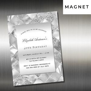 Silver elegant modern luxury birthday magnetic
