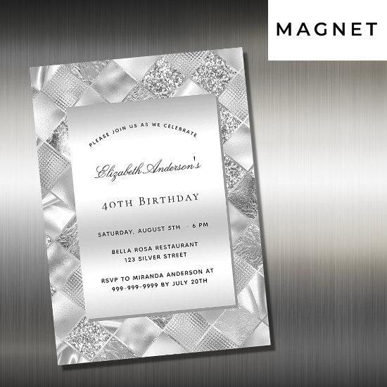 Silver elegant modern luxury birthday magnetic