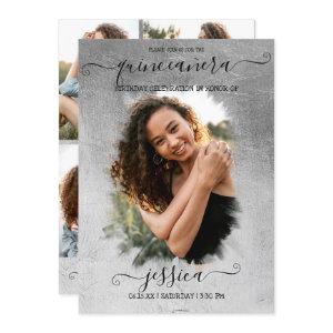 Silver Foil Halo Photo Collage Quinceañera