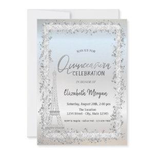 Silver Frame Eiffel Tower Silver Quinceanera
