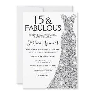 Silver Glitter Dress Fabulous 15 Quinceanera Party
