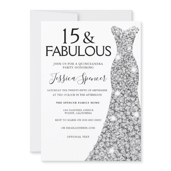 Silver Glitter Dress Fabulous 15 Quinceanera Party
