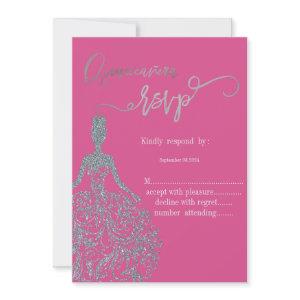 Silver Glitter Dress Fuschia RSVP