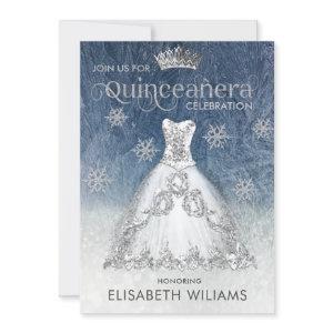 Silver glitter dress ombre tiara Quinceañera  Invi