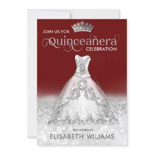 Silver glitter dress ombre tiara Quinceañera  Invi