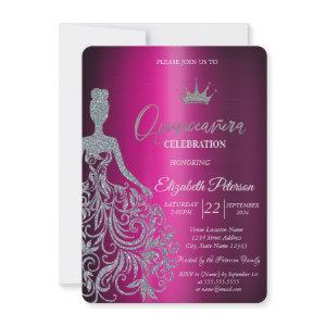 Silver Glitter Dress Purple Metallic