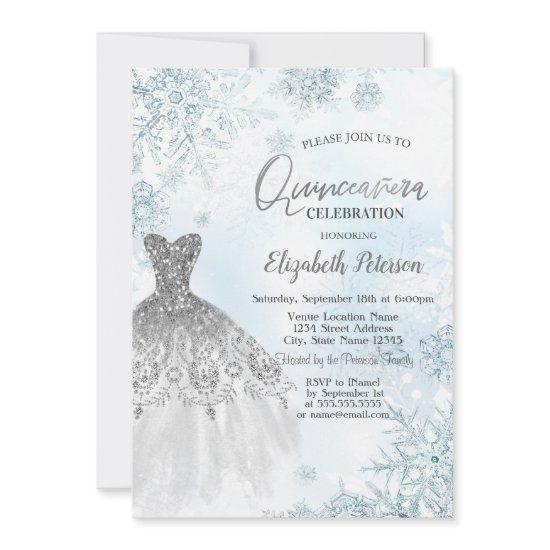 Silver Glitter Dress Snowflakes