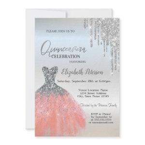 Silver Glitter Drips,Dress Silver15th Birthday