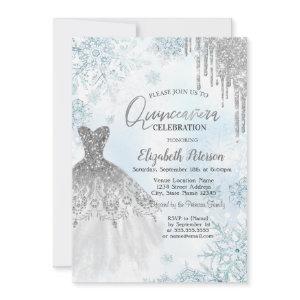 Silver Glitter Drips,Dress Snowflakes
