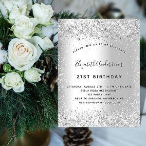 Silver glitter party elegant luxury birthday