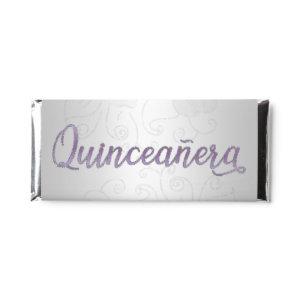 Silver Glitter Purple QUINCEAÑERA  Hershey Bar Favors