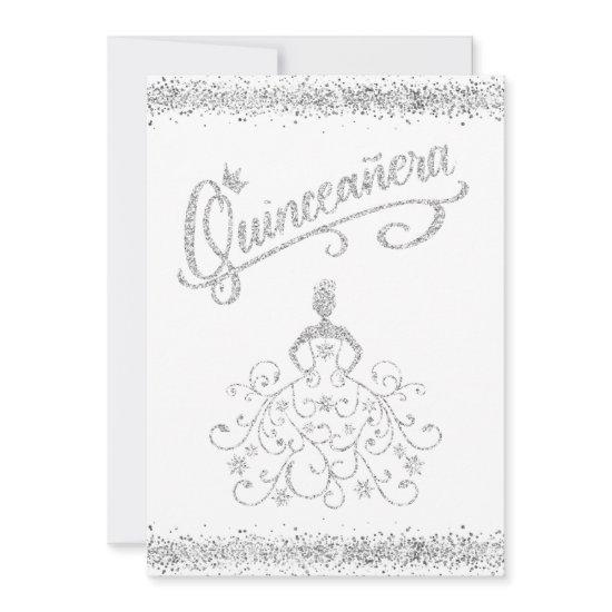 Silver Glitter Quinceañera 15 Crown