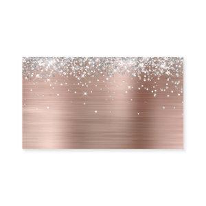 Silver Glitter Rose Gold Foil Blank Place Card