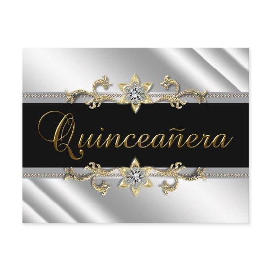 Silver Gold Black Quinceanera
