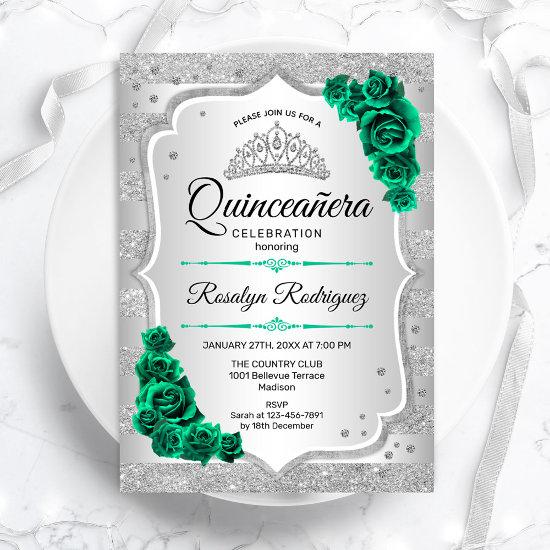 Silver Green Quinceanera