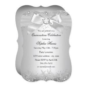 Silver Jewel Bow Snowflake Quinceanera