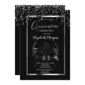 Silver Masque,Frame,Confetti Quinceañera