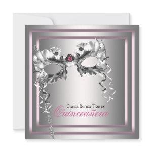 Silver Pink Black Masquerade Party