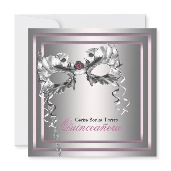 Silver Pink Black Masquerade Party