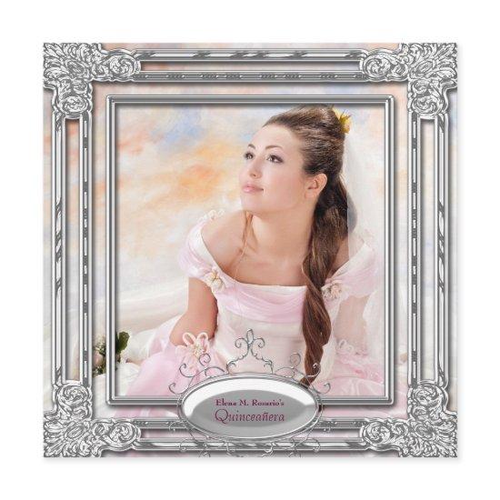 Silver Pink Photo Quinceanera