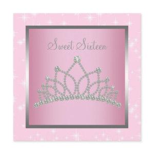 Silver Pink Sparkles Sweet Sixteen Birthday Party