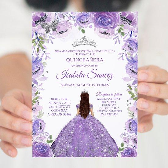 Silver Purple Mexican Charra Mis Quince
