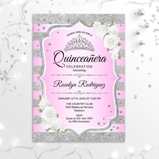 Silver Purple Pink Quinceanera