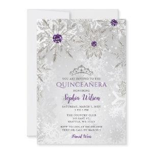 Silver Purple Snowflakes Tiara Quinceañera