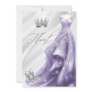 Silver Purple Sparkle Dress Quinceañera Thank You