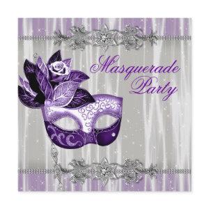 Silver Purple Sparkles Purple Masquerade Party