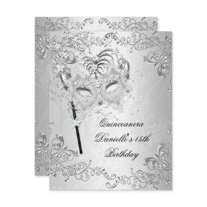 Silver Quinceanera 15th Birthday Masquerade